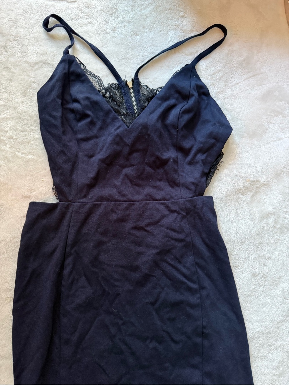 Lulus Lace Cutout Navy Mini Dress